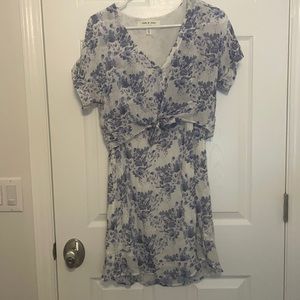 Anthropologie Blue & White Floral Mini Dress